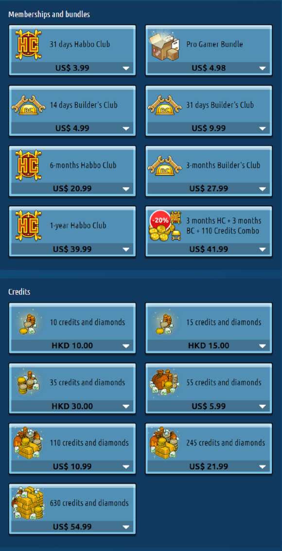 Habbo Prices HK